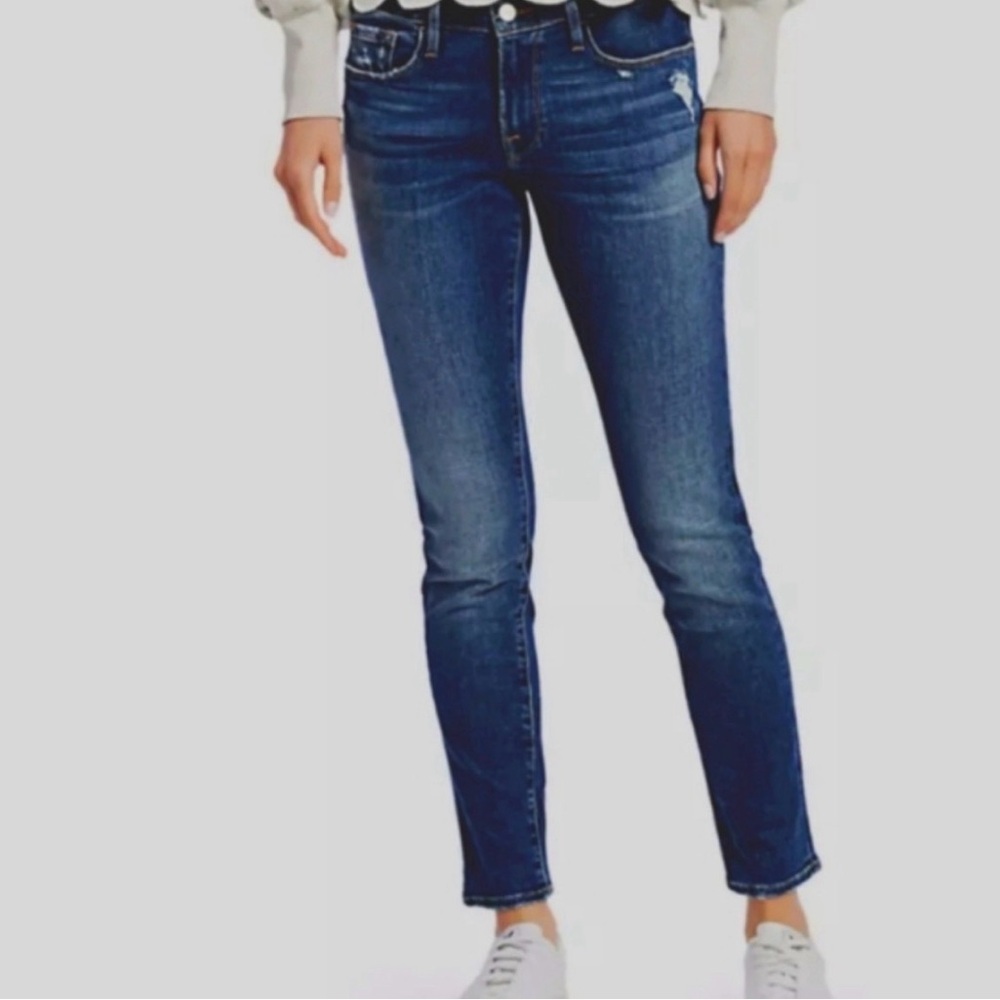 FRAME Le Garçon Distressed Slim Straight Jeans‎ Azure Wash Women’s 28